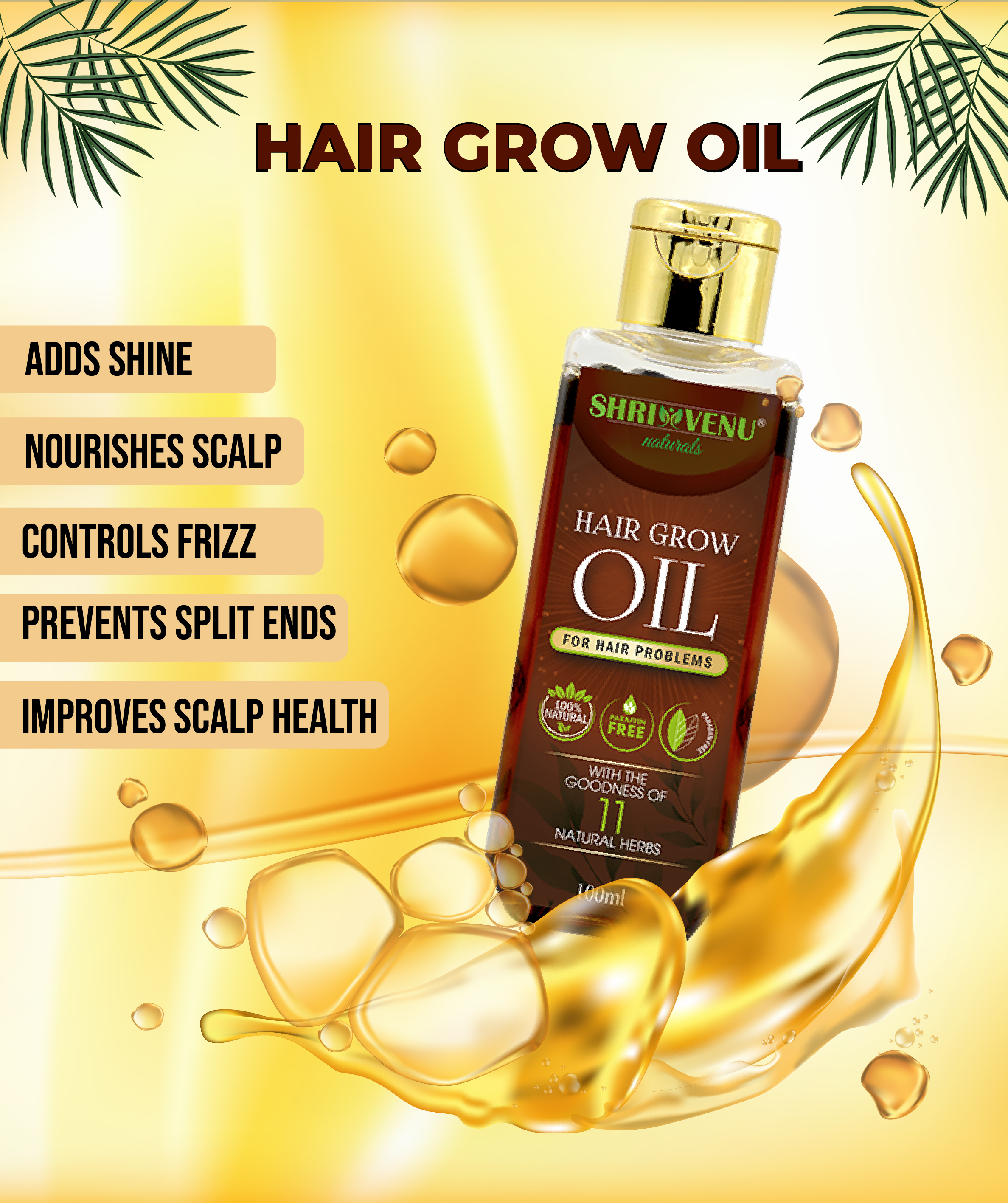 Shrivenu Ayurvedic hair fall control oil 100ml